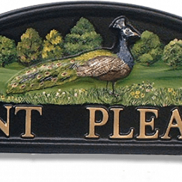 Peacock house sign