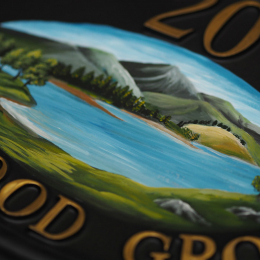 Lake View Close Up house sign