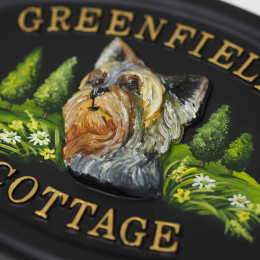 Yorkshire Terrier Head Close Up house sign