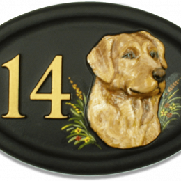 Golden Retreiver Head house sign