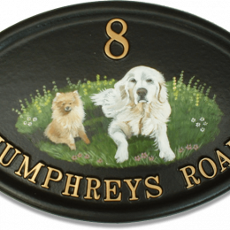 Dogs Flat Painted house sign