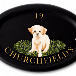 Bichon Frise Flat Painted house sign