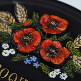 Poppies & Wheat Close Up house sign