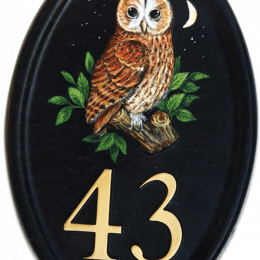 Owl Tawny Med house sign