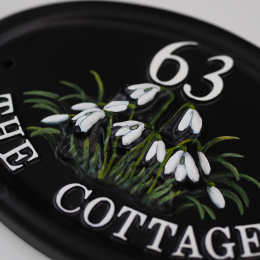 Snowdrops Close Up house sign