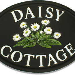 Daisies White Letters house sign