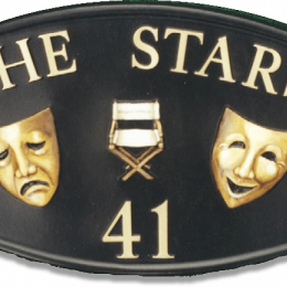 Theatre Masks house sign