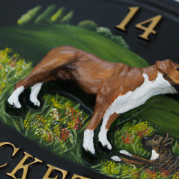 Boxer Full Close Up house sign