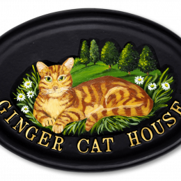 Cats Flat Painted house sign