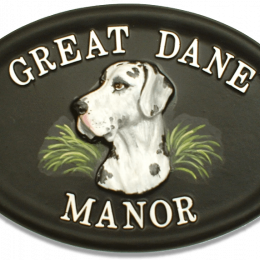 Great Dane Head house sign