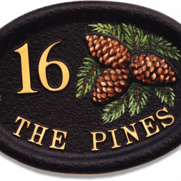 Pine Cones Split house sign