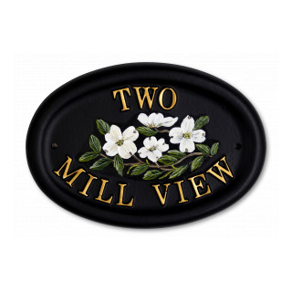 Dogwood Flat Painted Floral House Sign house sign