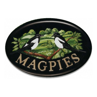 Magpies Flat Painted Bird House Sign house sign