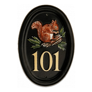 Squirrel Red On Log Animal House Sign house sign