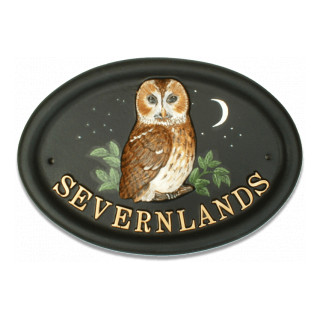 Owl Tawny Med Bird House Sign house sign
