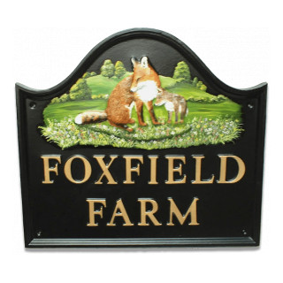 Fox & Cub Large Animal House Sign house sign