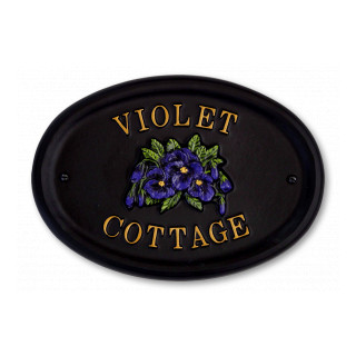 Violets Split Floral House Sign house sign