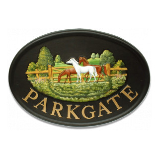 Horses & Gate Horse House Sign house sign
