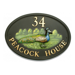 Peacock Bird House Sign house sign