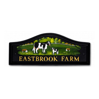 Cows & Flat Painted Sheep Animal House Sign house sign