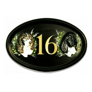 Springer Spaniels Heads Dog House Sign house sign