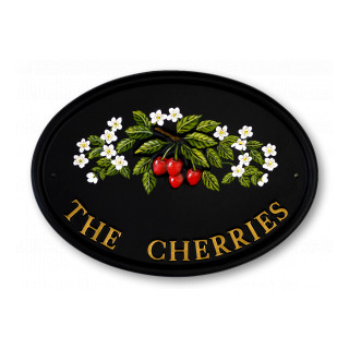 Cherries Floral House Sign house sign