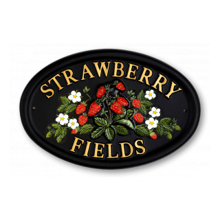 Strawberries Floral House Sign house sign
