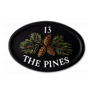 Pine Cones Flower House Sign house sign