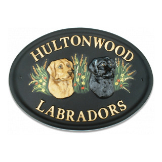 Labrador Heads Dog House Sign house sign