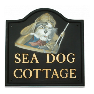 Sea Dog Flat Painted Dog House Sign house sign