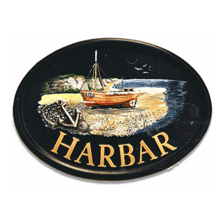 Boat Fishing Water Scene House Sign house sign