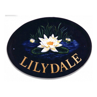 Water Lilly Floral House Sign house sign