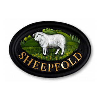 Sheep White Fluffy Animal House Sign house sign