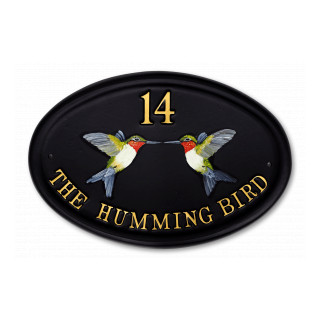 Hummingbirds Flat Painted Bird House Sign house sign