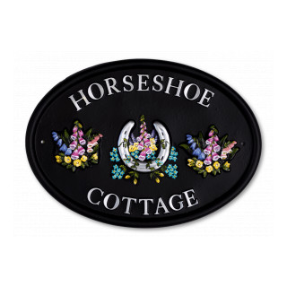 Horseshoe & Flowers Miscellaneous House Sign house sign