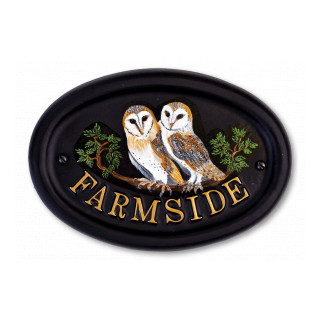 Owls Flat Painted Bird House Sign house sign