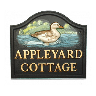 Duck Appleyard Water Scene House Sign house sign