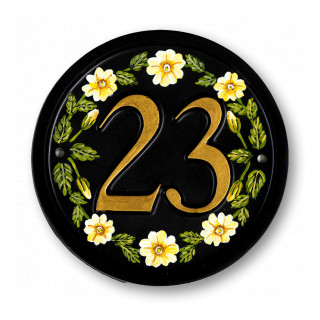 Yellow Primroses House Number house sign