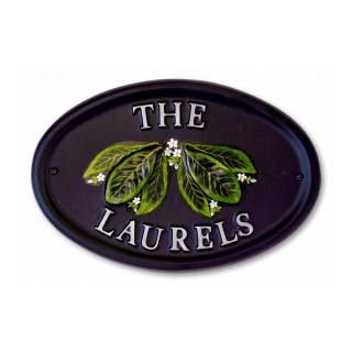 Laurel Leaves Floral House Sign house sign