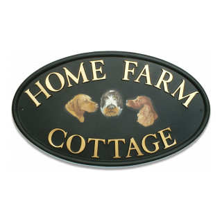 Dog Heads Flat Painted Dog House Sign house sign