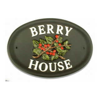 Berries Red Floral House Sign house sign