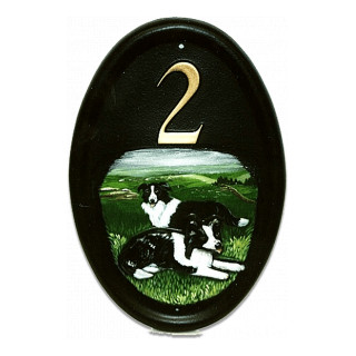 Border Collies Flat Painted Dog House Sign house sign