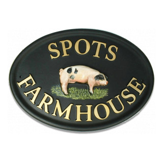 Pig Spotted Large Animal House Sign house sign