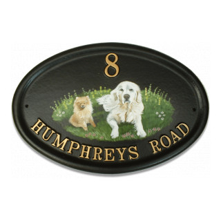 Dogs Flat Painted Dog House Sign house sign