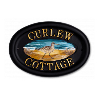 Curlew Flat Painted Bird House Sign house sign