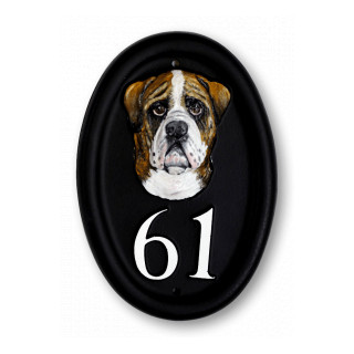 Bulldog Head Dog House Sign house sign