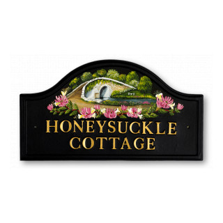Honeysuckle & Bridge Floral House Sign house sign