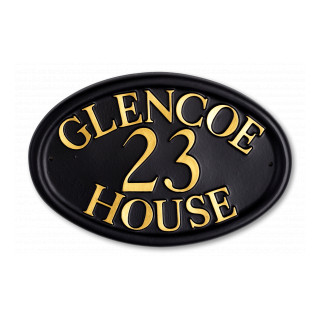 Oval House Sign House Number house sign