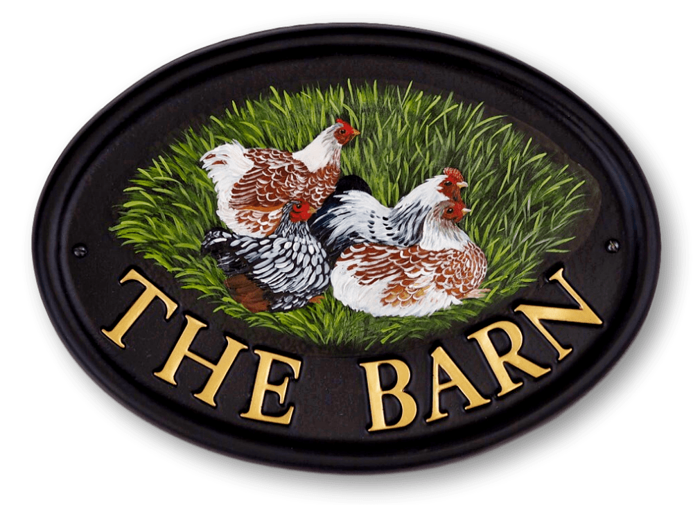 Hens Flat Painted house sign