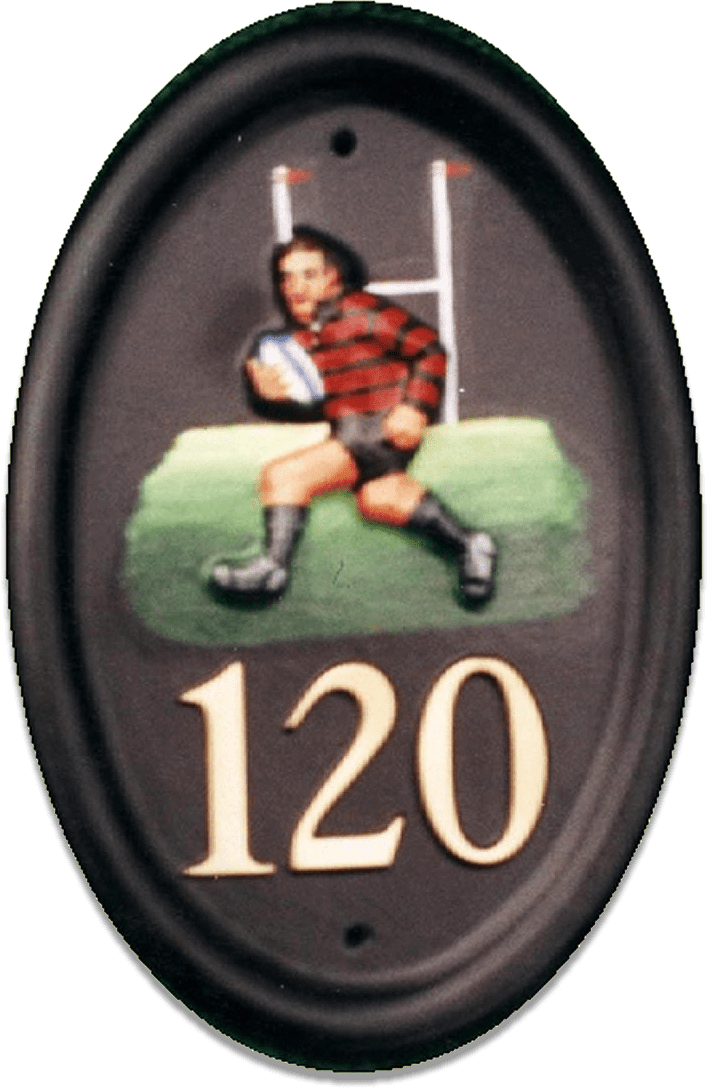 Rugby Player house sign